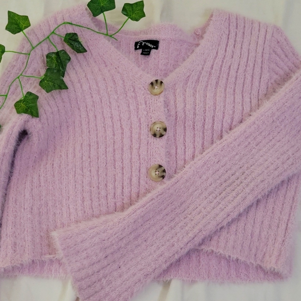 Purple buttoned up cardigain